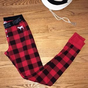PINK Red/Black Plaid PJ Bottoms